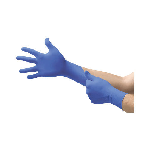 Ansell Cobalt® N19 Nitrile Powder-Free Disposable Gloves, Textured, 3.9 mil Palm/4.3 mil Finger, Medium, Cobalt (748-N192)