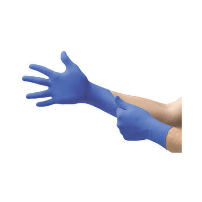Ansell Cobalt® N19 Nitrile Powder-Free Disposable Gloves, Textured, 3.9 mil Palm/4.3 mil Finger, Medium, Cobalt (748-N192)