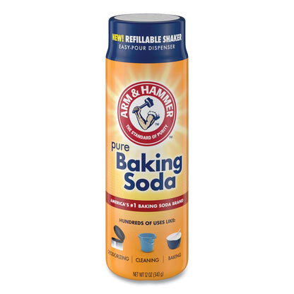 Arm & Hammer Baking Soda, 12 oz Refillable Shaker Canister, 6/Carton (CDC3320097531)