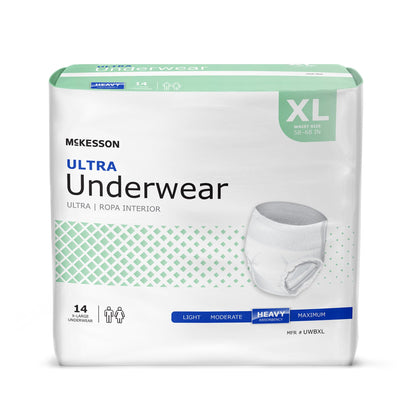 McKesson Ultra Unisex Adult Absorbent Underwear Pull On with Tear Away Seams X-Large Disposable Heavy Absorbency (724918_BG)