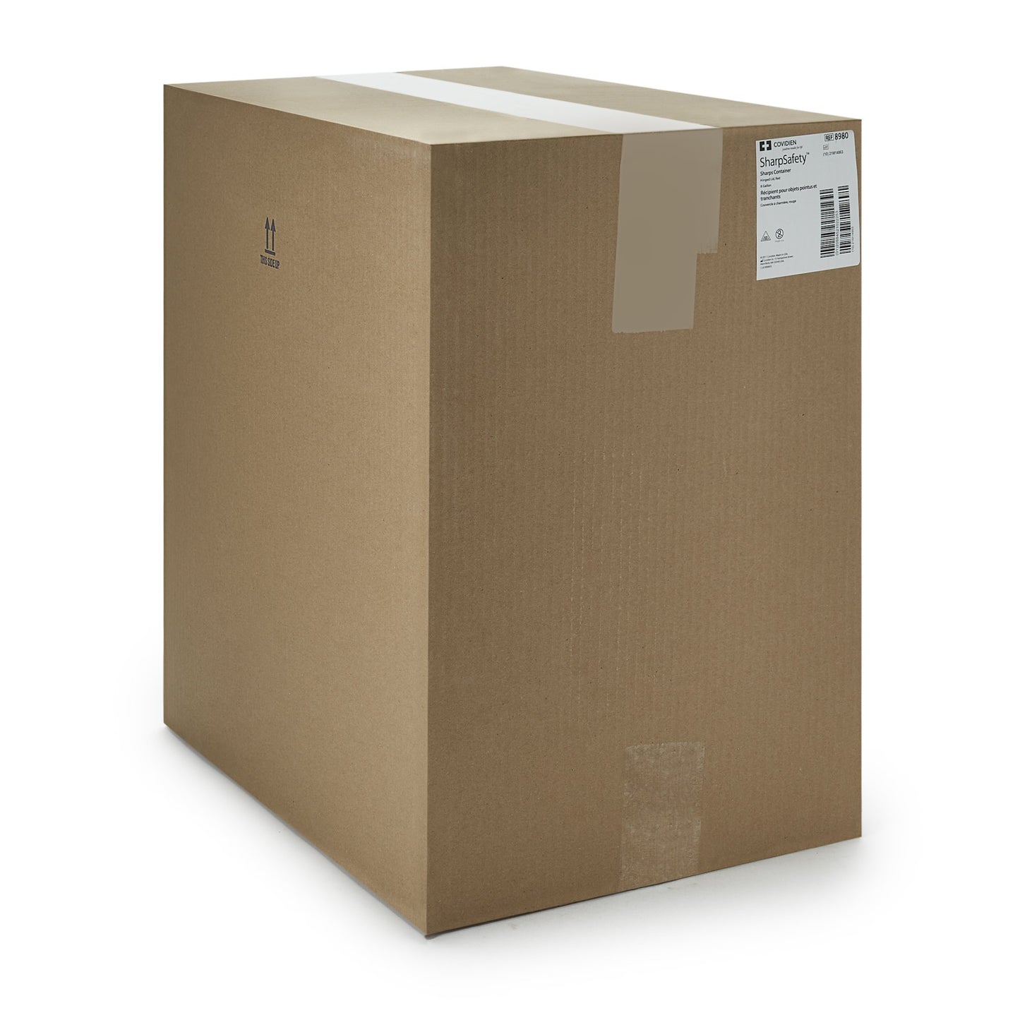 SharpSafety™ Sharps Container Red Base 17-1/2 H X 15-1/2 W X 11 D Inch Vertical Entry 8 Gallon (150719_CS)