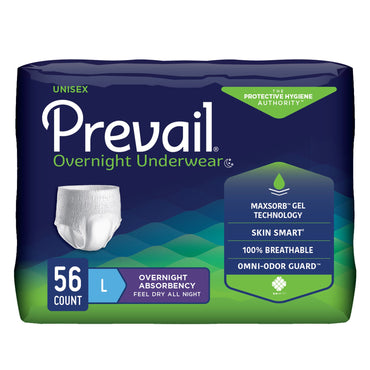 Prevail® Overnight Unisex Adult Absorbent Underwear Pull On with Tear Away Seams Large Disposable Heavy Absorbency (1189993_PK)