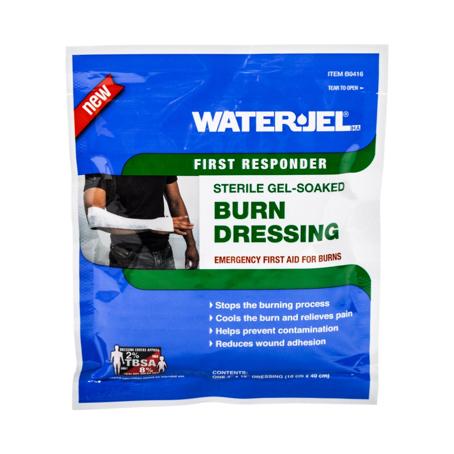 Water-Jel® First Responder Hydrogel Burn Dressing Sheet 4 X 16 Inch Sterile (1071033_CS)