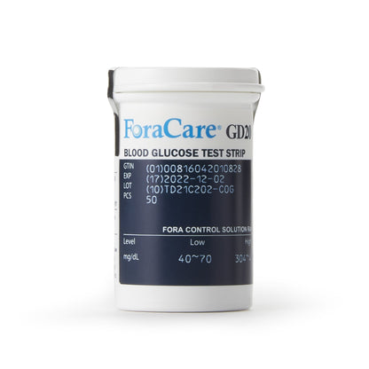 FORA GD20 Blood Glucose Test Strips 50 Strips per Pack (811910_BX)