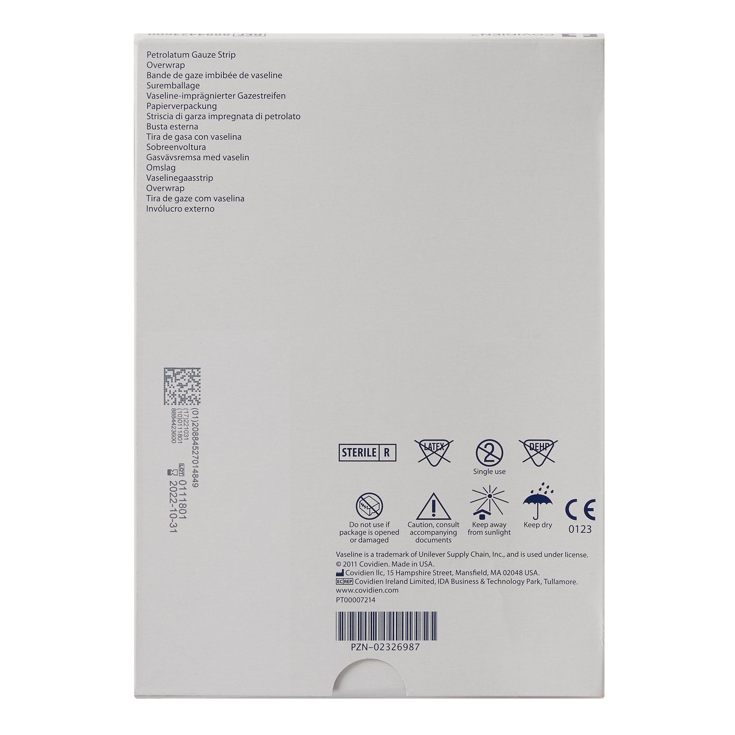 Vaseline® Petrolatum Impregnated Dressing Rectangle 3 X 9 Inch Sterile (32733_CS)