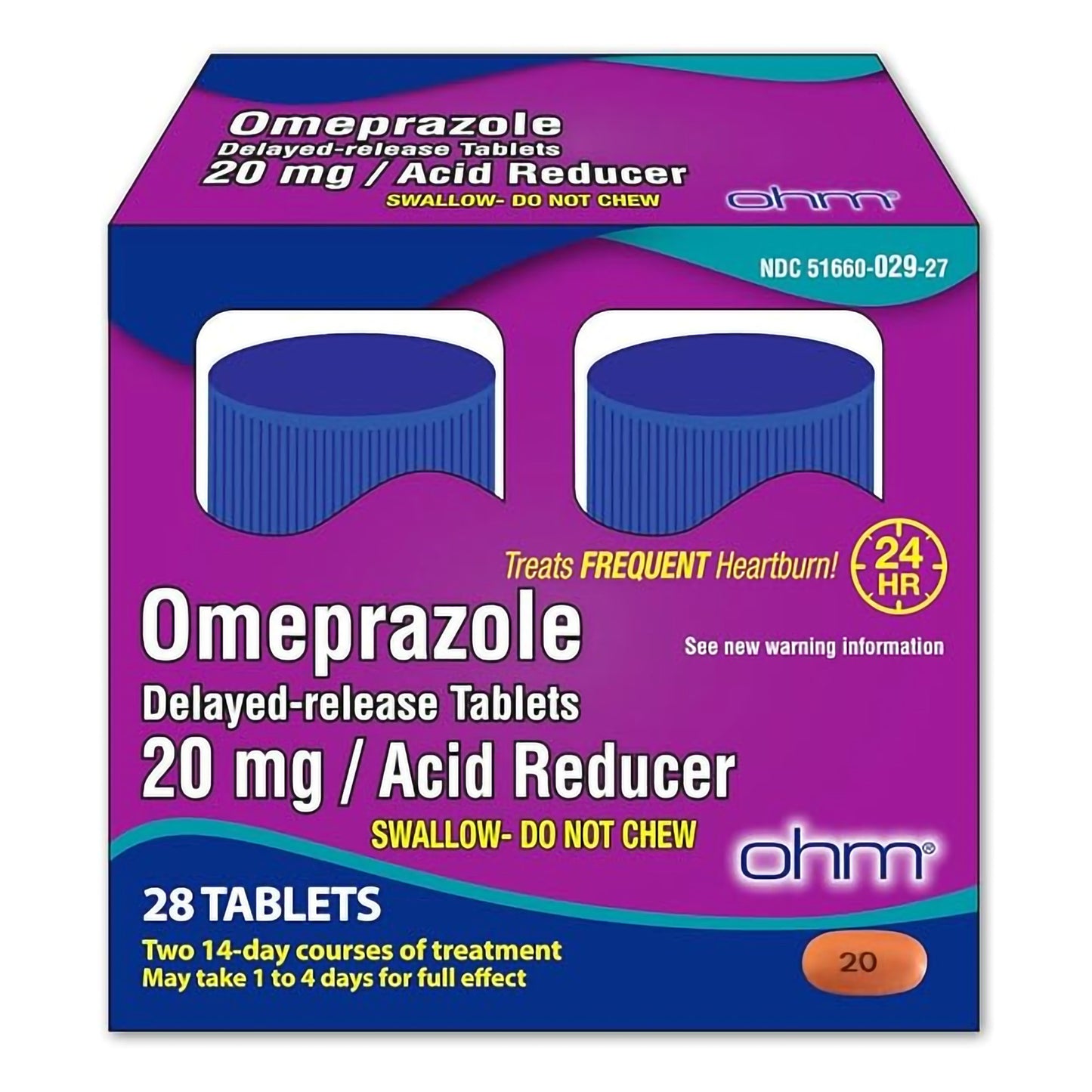 Ohm Labs Omeprazole 20 mg Tablet 28 Tablets (1158737_BT)