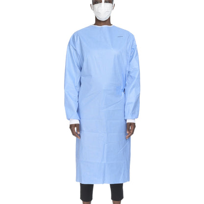 McKesson Non-Reinforced Surgical Gown with Towel Medium Blue Sterile AAMI Level 3 Disposable (1104451_PK)