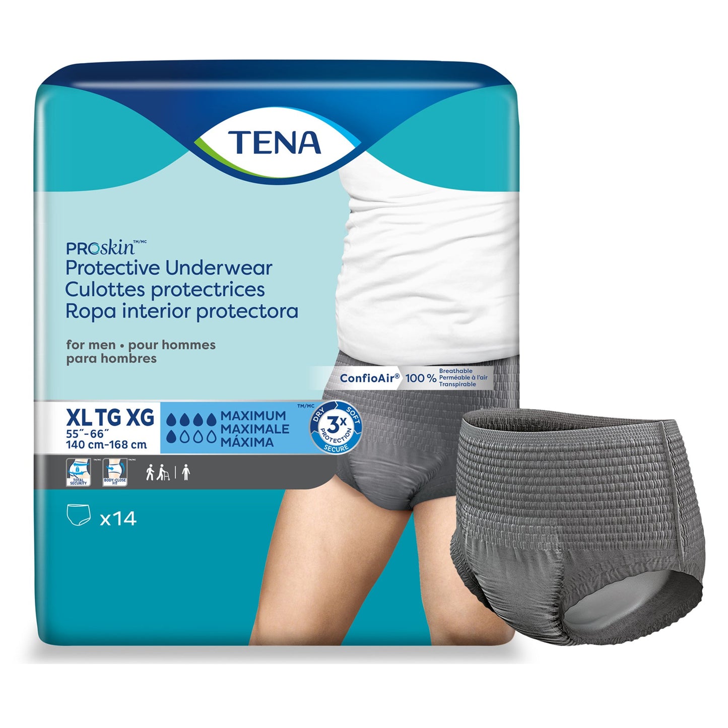TENA® ProSkin™ Male Adult Absorbent Underwear Pull On with Tear Away Seams X-Large Disposable Moderate Absorbency (1135412_BG)