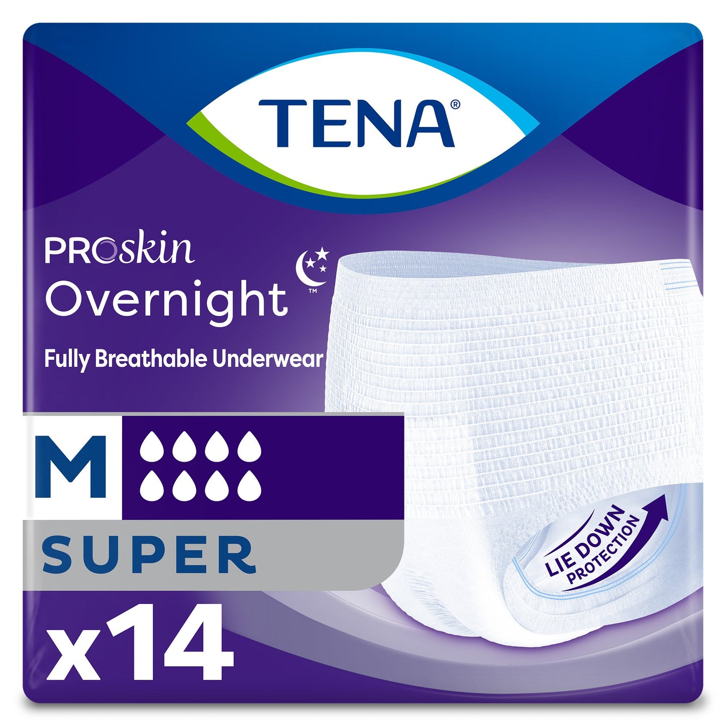 TENA ProSkin Overnight™ Super Unisex Adult Absorbent Underwear Pull On with Tear Away Seams Medium Disposable Heavy Absorbency (1053408_CS)