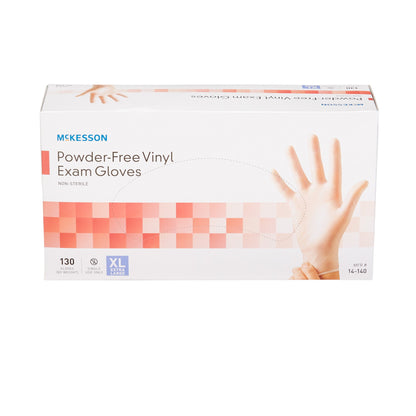 McKesson Exam Glove X-Large NonSterile Vinyl Standard Cuff Length Smooth Clear Not Rated (833078_CS)