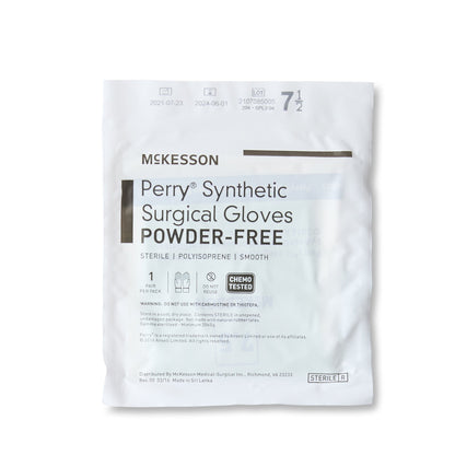 McKesson Perry® Performance Plus Surgical Glove Size 7.5 Sterile Polyisoprene Standard Cuff Length Smooth Green Chemo Tested (1044723_CS)