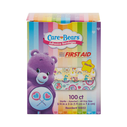 American® White Cross Stat Strip® Adhesive Strip 3/4 X 3 Inch Plastic Rectangle Kid Design (Care Bears) Sterile (980579_CS)