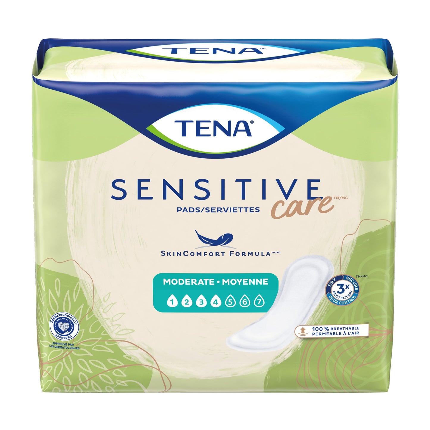 TENA® Sensitive Care Moderate Bladder Control Pad 11 Inch Length Moderate Absorbency Dry-Fast Core™ One Size Fits Most (1121151_BG)