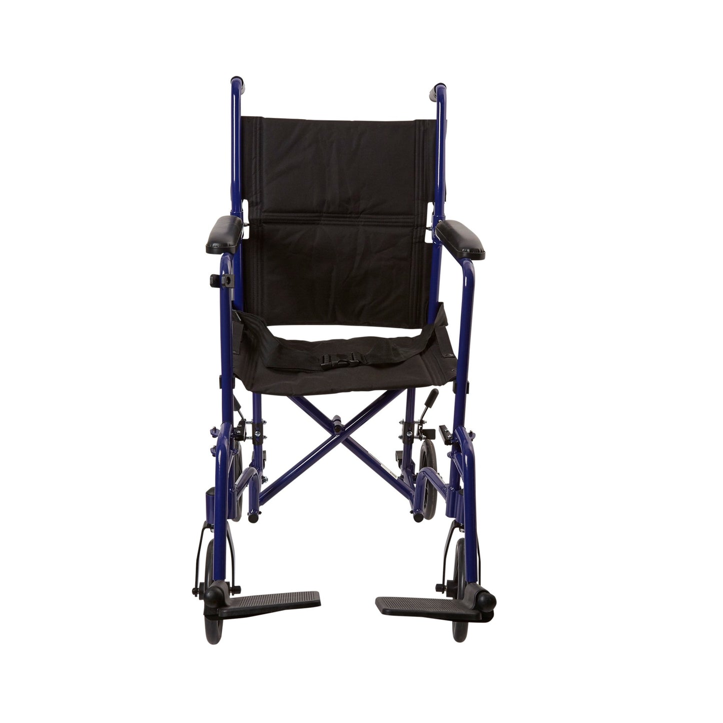 McKesson Transport Chair 19 Inch Seat Width Full Length Arm Swing-Away Footrest Aluminum Frame with Blue Finish (1065256_EA)