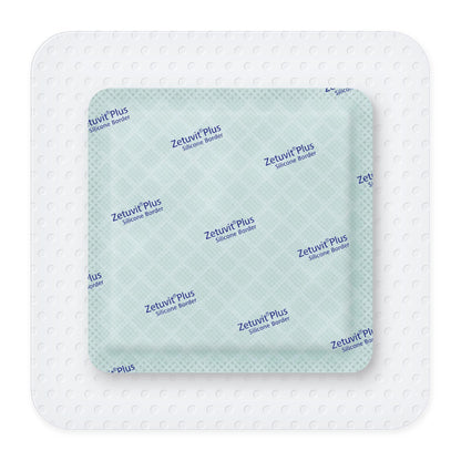 Zetuvit® Plus Silicone Border Super Absorbent Dressing Silicone Adhesive 5 X 5 Inch Square (1242907_BX)