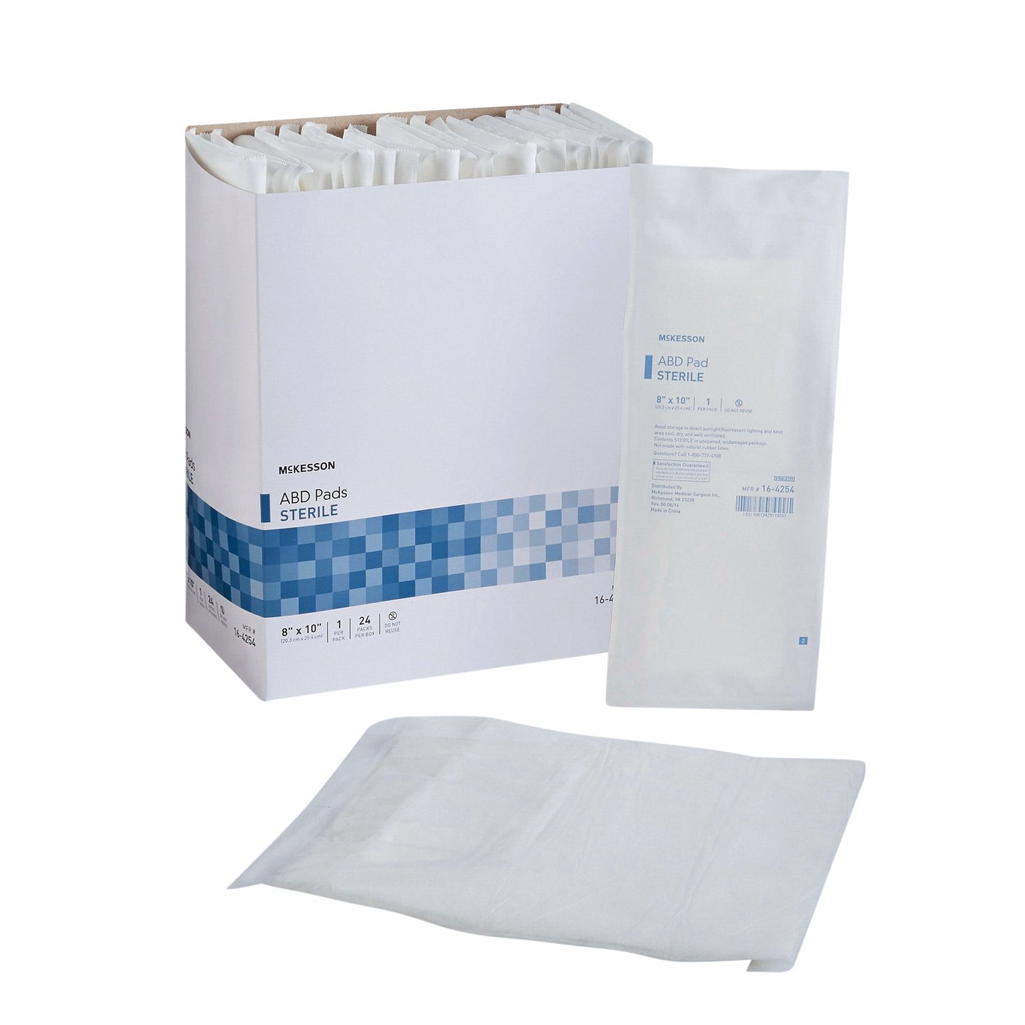 McKesson Abdominal Pad 8 X 10 Inch Sterile 1 per Pack (446059_BX)