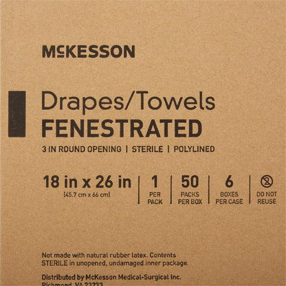 McKesson General Purpose Drape Poly Lined Towel Drape 18 W X 26 L Inch Sterile (65923_CS)