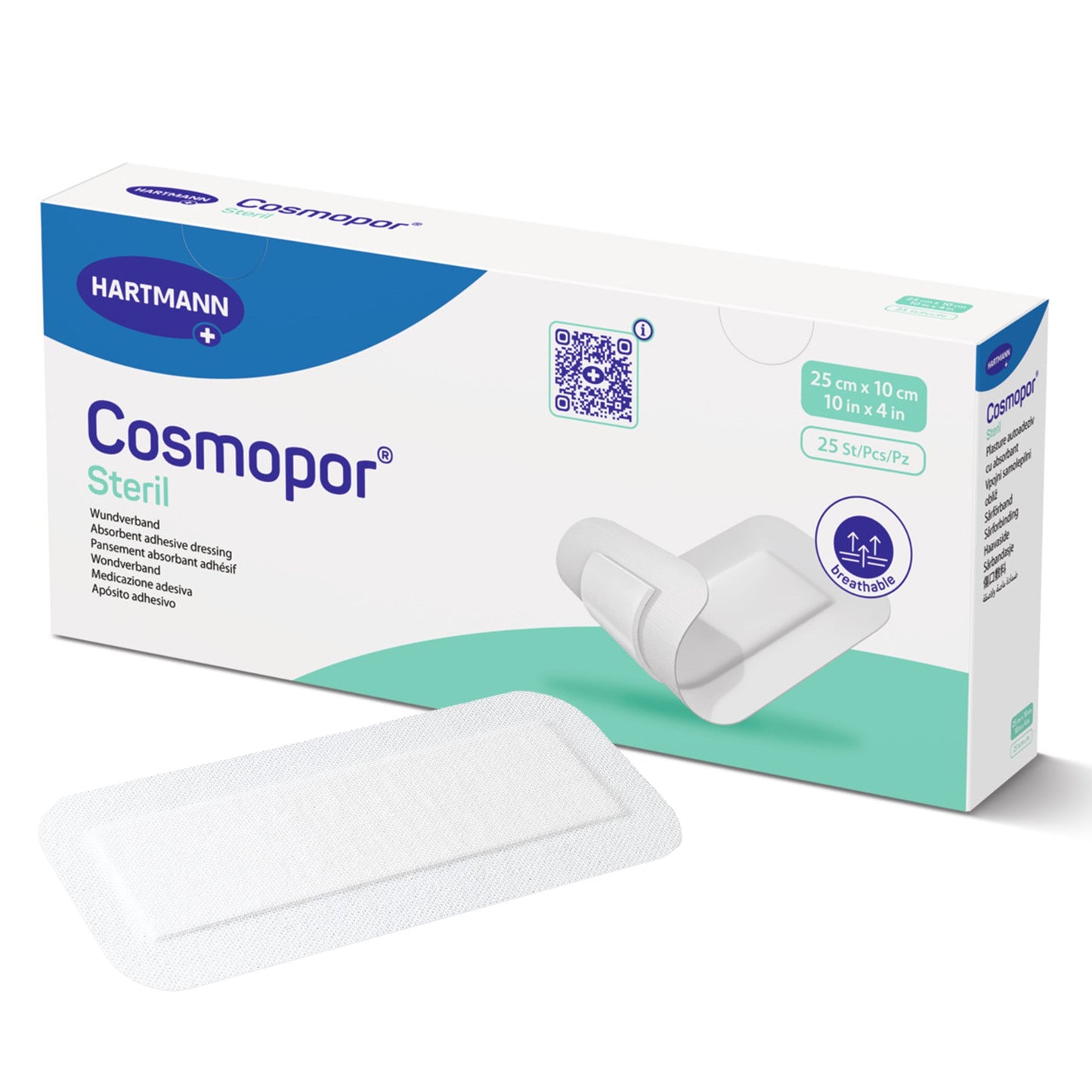 Cosmopor® Steril Island Dressing 4 X 10 Inch Rectangle Sterile Water Resistant Backing (902360_BX)