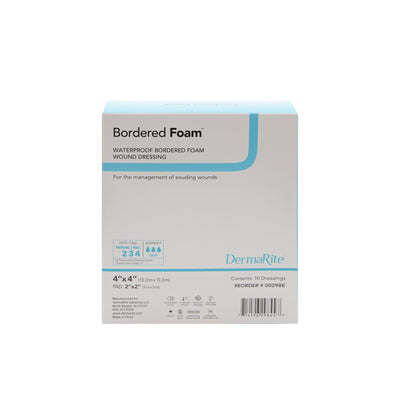 BorderedFoam® Foam Dressing 4 X 4 Inch With Border Waterproof Backing Nonacrylic Adhesive Square Sterile (727739_BX)