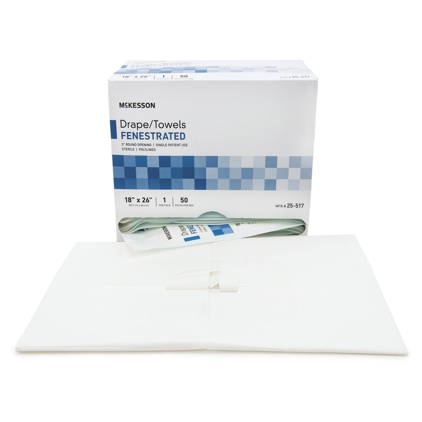 McKesson General Purpose Drape Poly Lined Towel Drape 18 W X 26 L Inch Sterile (65923_BX)