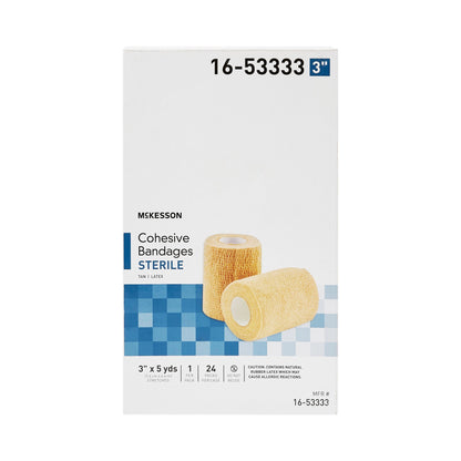 McKesson Cohesive Bandage 3 Inch X 5 Yard Self-Adherent Closure Tan Sterile Standard Compression (520558_EA)