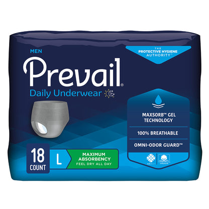 Prevail® Daily Underwear Male Adult Absorbent Underwear Pull On with Tear Away Seams Large Disposable Heavy Absorbency (889080_CS)
