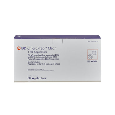 ChloraPrep™ Clear Skin Prep Solution 1 mL Foam Applicator 2% / 70% Strength CHG (Chlorhexidine Gluconate) / Isopropyl Alcohol Sterile (1151673_CT)