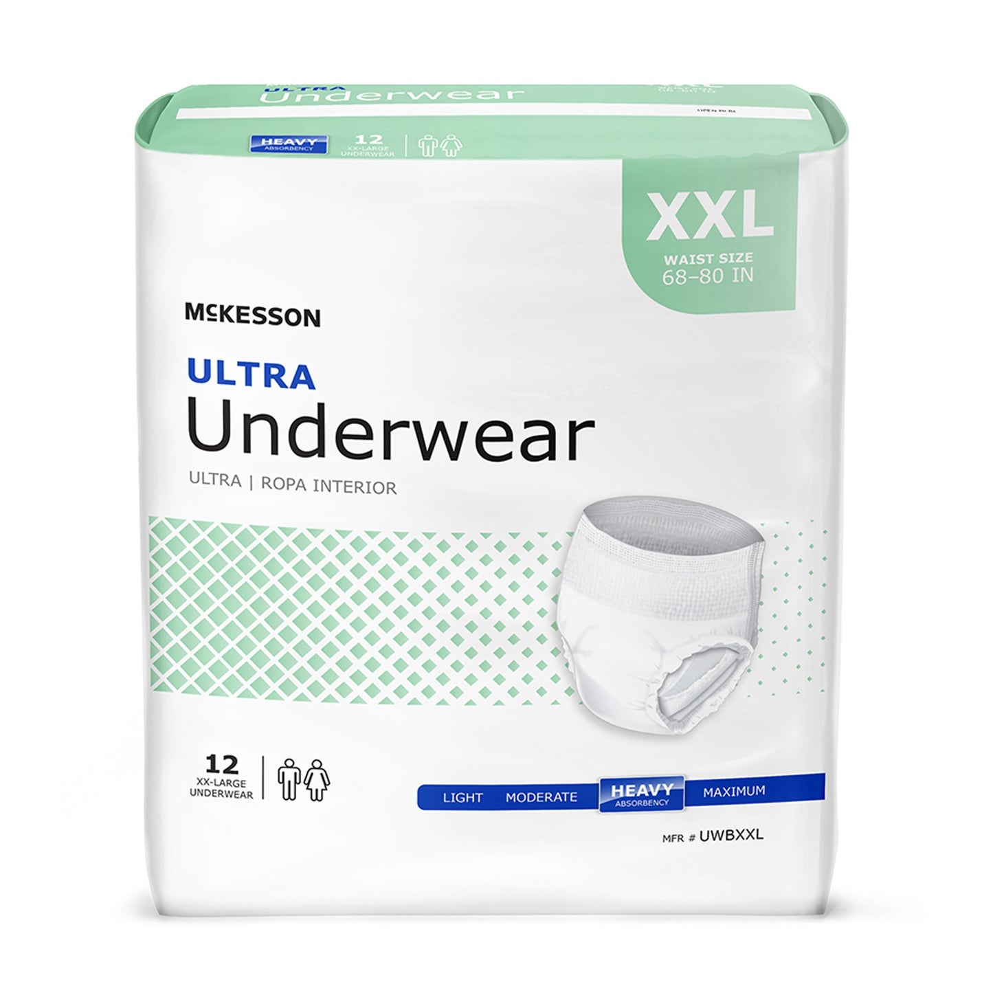 McKesson Ultra Unisex Adult Absorbent Underwear Pull On with Tear Away Seams 2X-Large Disposable Heavy Absorbency (724919_BG)