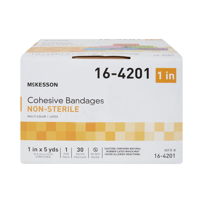 McKesson Cohesive Bandage 1 Inch X 5 Yard Self-adherent Closure Purple / Pink / Green / Light Blue / Royal Blue / Red NonSterile Standard Compression (944355_PK)