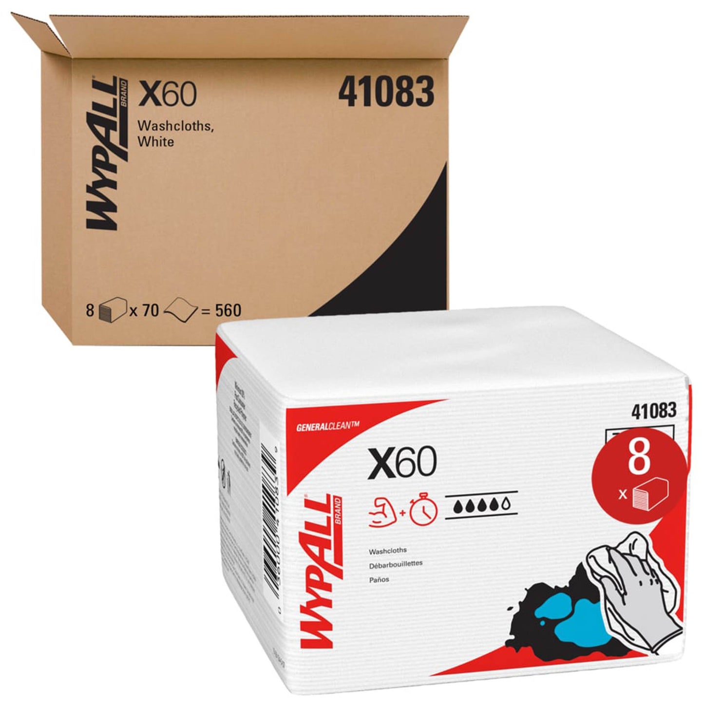 WypAll® X60 Task Wipe Light Duty 70 Count Poly Pack 10 X 12-1/2 Inch NonSterile Disposable (969794_CS)