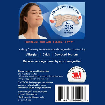 Breathe Right® Extra Strength Allergy Relief Nasal Strip 26 per Box (1231561_BX)