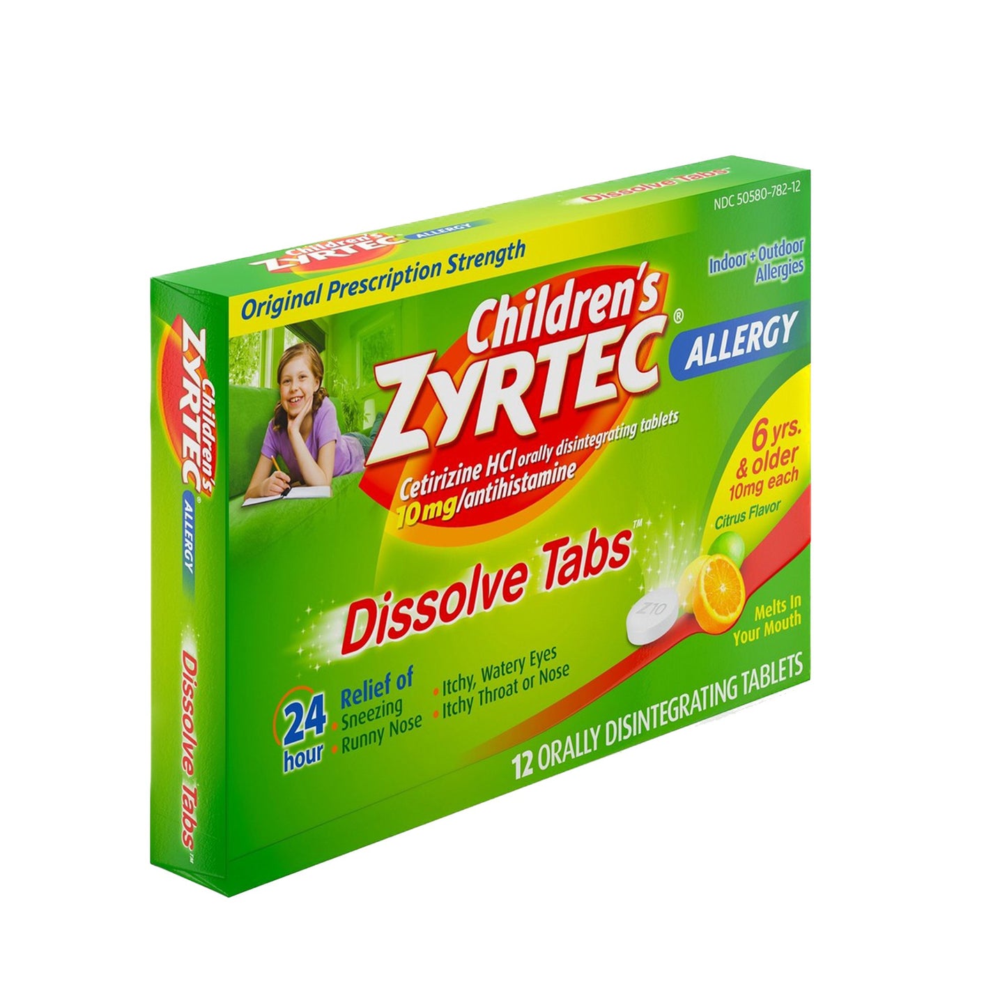 Zyrtec® Children's Allergy Relief 10 mg Strength Tablet 12 per Box (1060355_CT)
