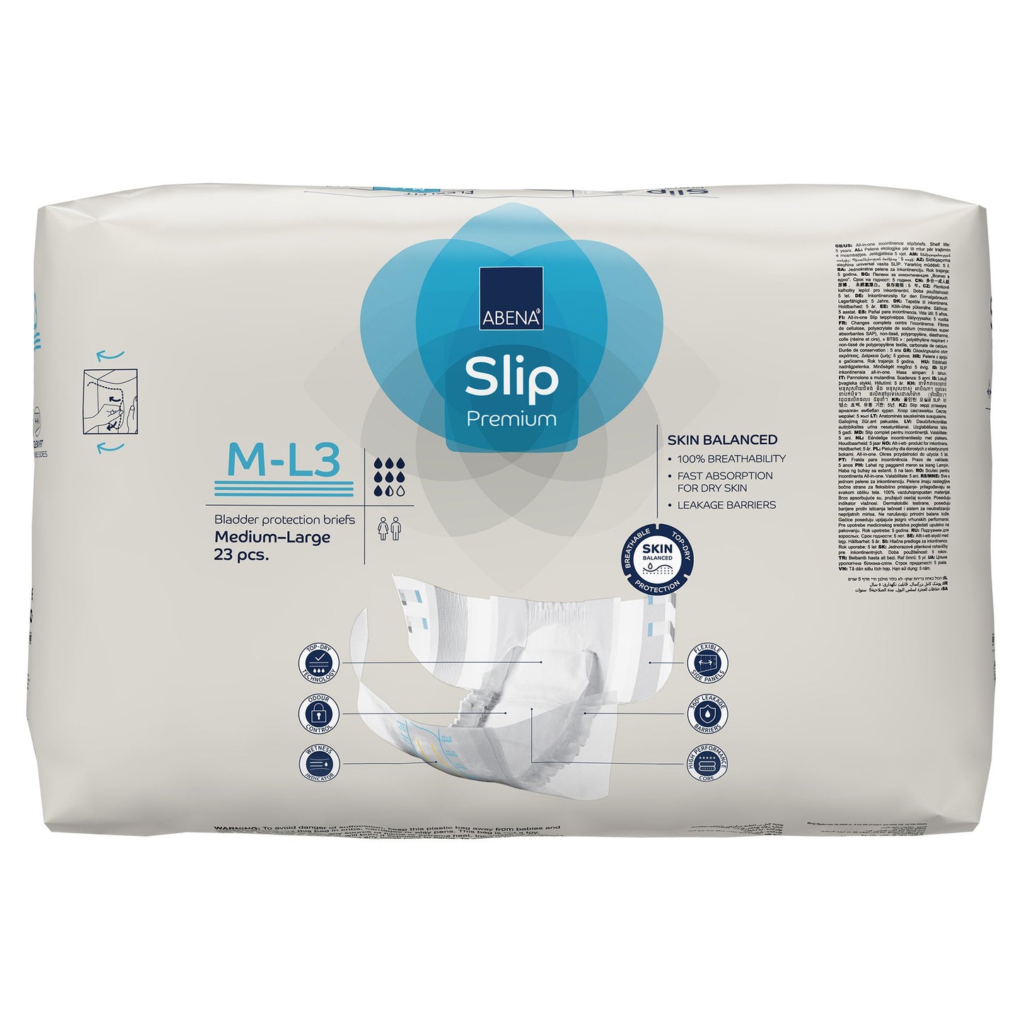 Abena Slip Flexi Fit Unisex Adult Incontinence Brief Medium / Large Disposable Heavy Absorbency (1246191_PK)