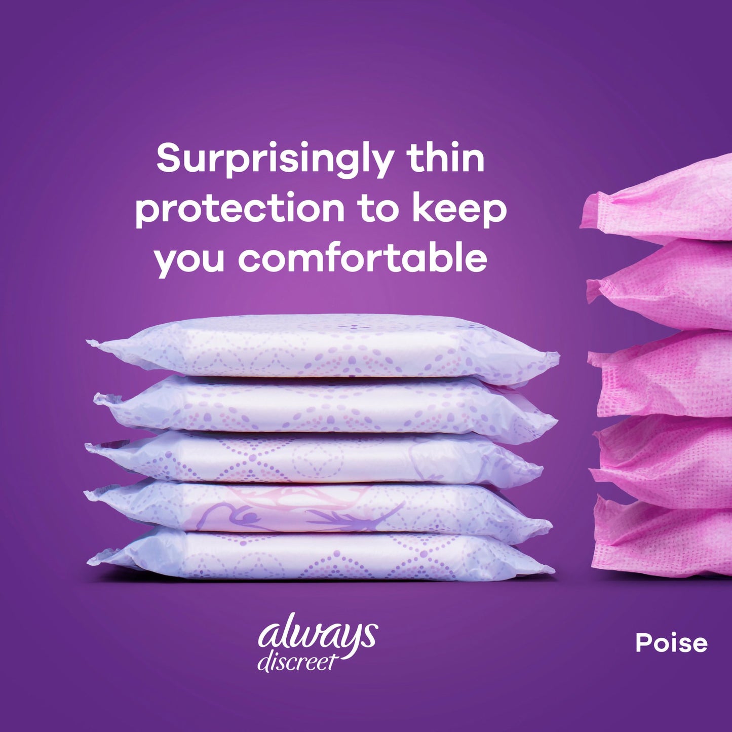 Always® Discreet Bladder Control Pad 9.4 Inch Length Light Absorbency Super Absorbent Core Size 3 (928408_PK)
