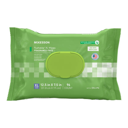 McKesson Flushable Personal Wipe Soft Pack Unscented 96 Count (1241747_PK)