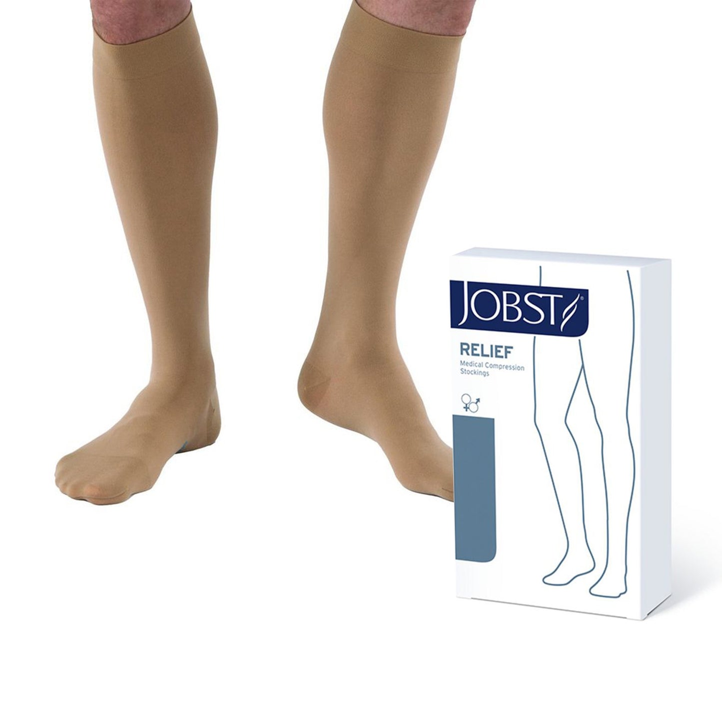 Jobst® Relief Compression Stocking Knee High Medium Beige Closed Toe (702833_PR)