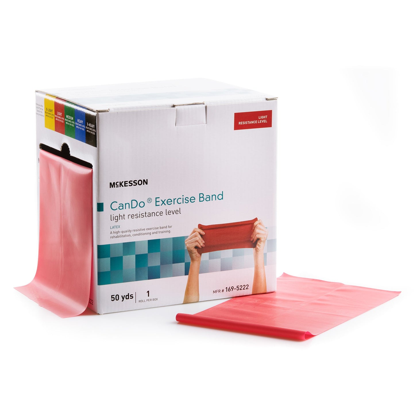 McKesson CanDo® Exercise Resistance Band Red 5 Inch X 50 Yard Light Resistance (1073311_EA)