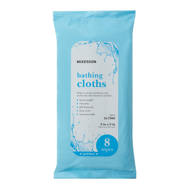 McKesson Rinse-Free Bath Wipe Soft Pack Scented 8 Count (1121227_CS)