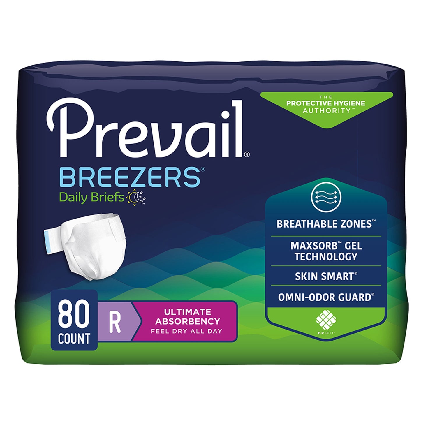 Prevail® Breezers® Unisex Adult Incontinence Brief Regular Disposable Heavy Absorbency (527367_BG)