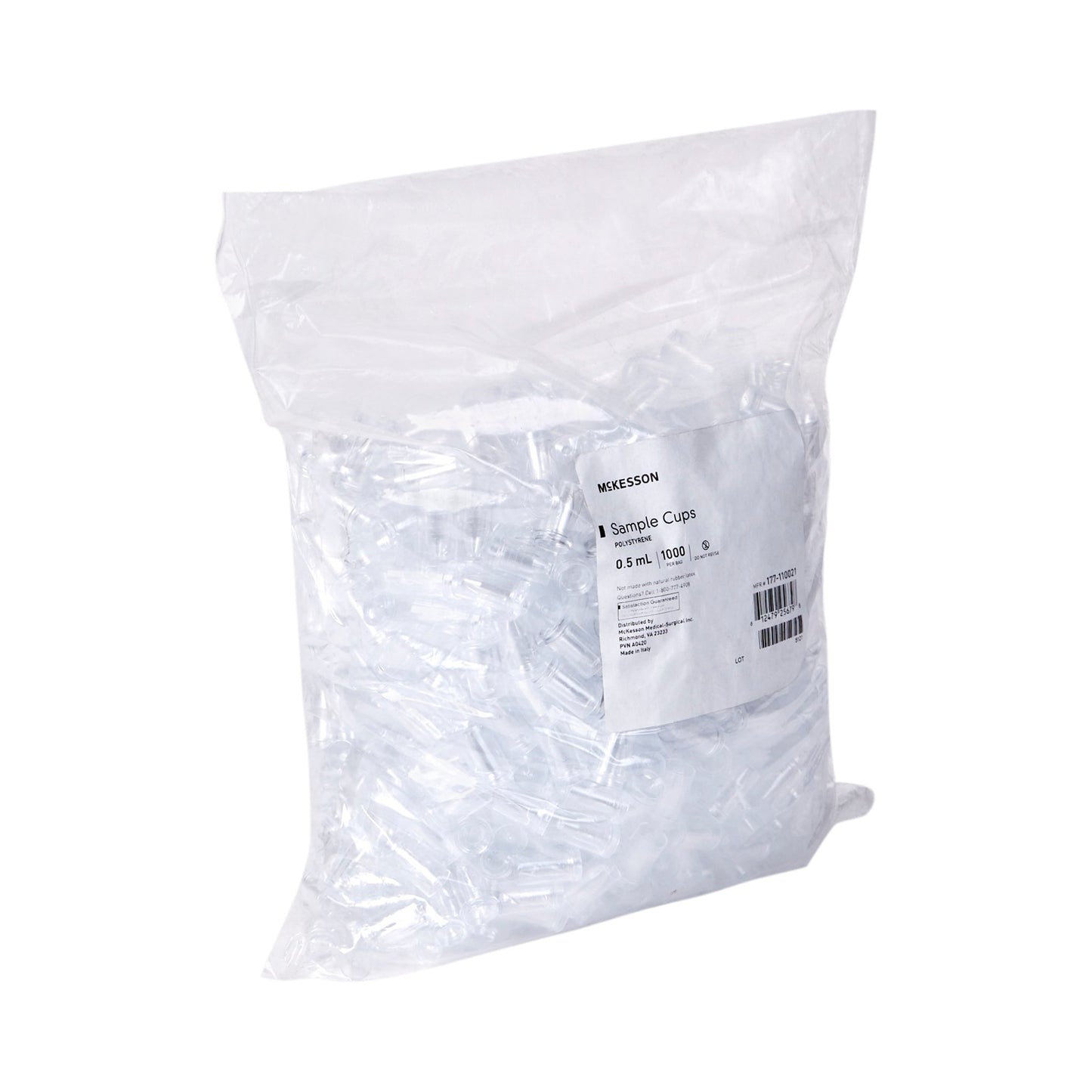 McKesson Sample Cup 0.5 mL, Clear, 13.55 X 24.50 mm, Without Caps (1183151_BG)
