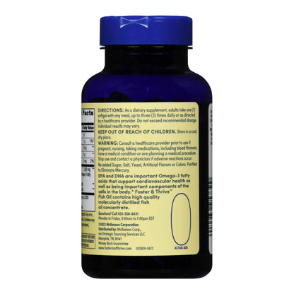 Foster & Thrive™ Omega 3 Supplement Fish Oil 1,200 mg Strength Softgel 100 per Bottle (1238889_BT)