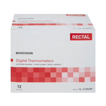 McKesson Digital Stick Thermometer Oral / Rectal / Axillary Probe Handheld (797158_EA)