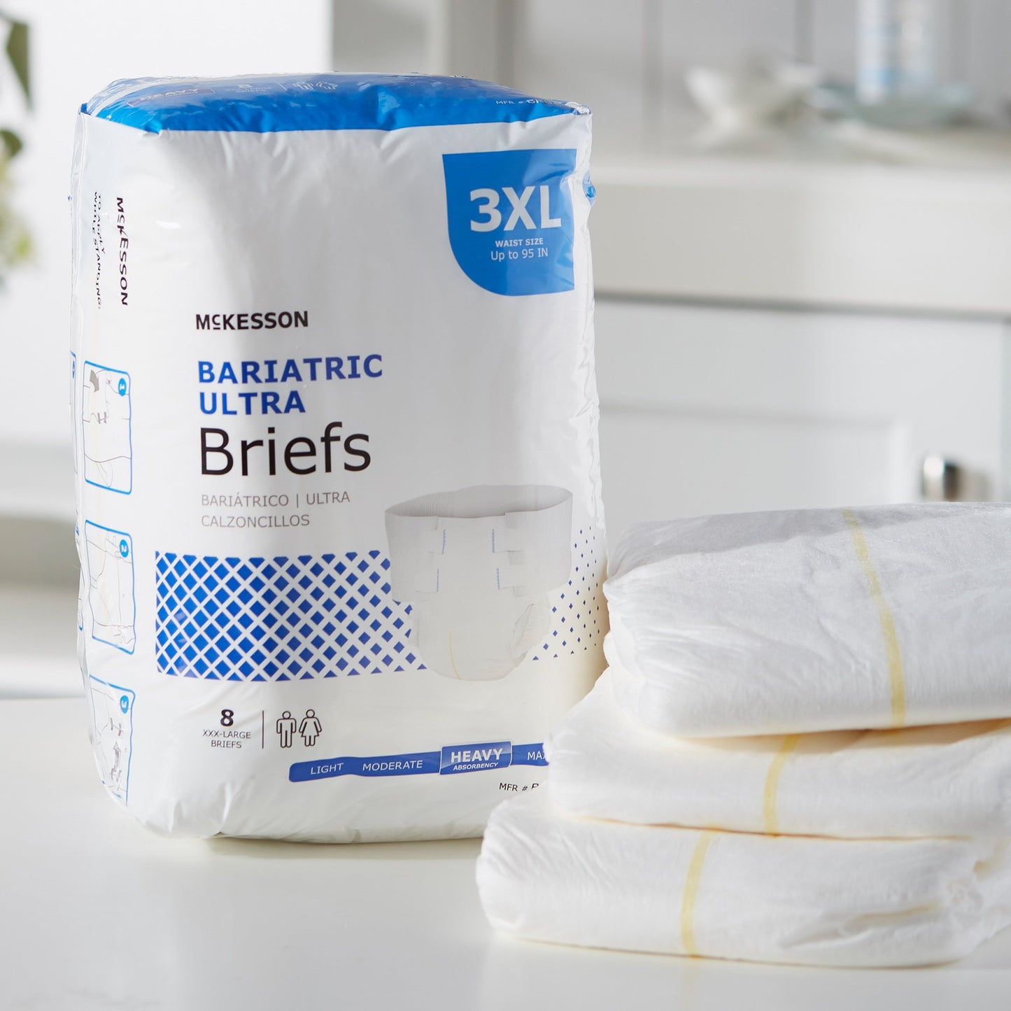 McKesson Ultra Bariatric Unisex Adult Incontinence Brief 3X-Large Disposable Heavy Absorbency (724912_BG)