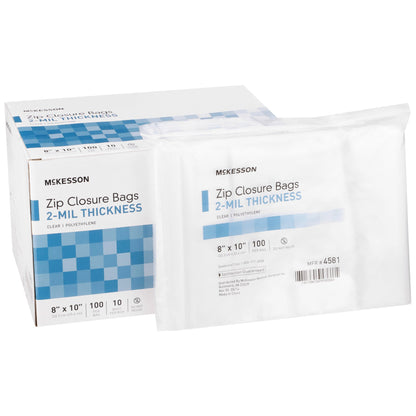 McKesson Reclosable Bag 8 X 10 Inch Polyethylene Clear Zipper Closure (854574_CS)