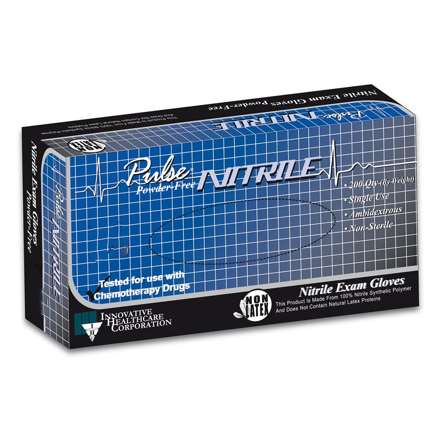 Pulse® Nitrile Exam Glove Small NonSterile Nitrile Standard Cuff Length Textured Fingertips Aqua Blue Chemo Tested / Fentanyl Tested (764269_CS)