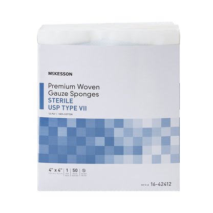 McKesson Gauze Sponge 4 X 4 Inch 12-Ply Sterile 1 per Pack (446049_CS)
