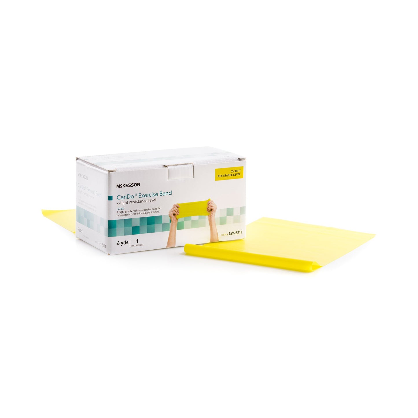 McKesson CanDo® Exercise Resistance Band Yellow 5 Inch X 6 Yard X-Light Resistance (1073317_EA)