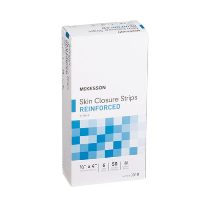 McKesson Skin Closure Strip 1/2 X 4 Inch Nonwoven Material Reinforced Strip White (876309_CS)