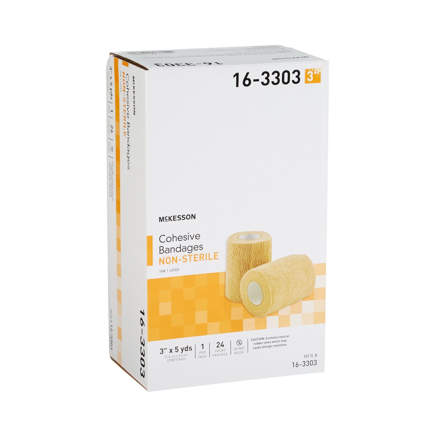 McKesson Cohesive Bandage 3 Inch X 5 Yard Self-adherent Closure Tan NonSterile Standard Compression (464153_CS)