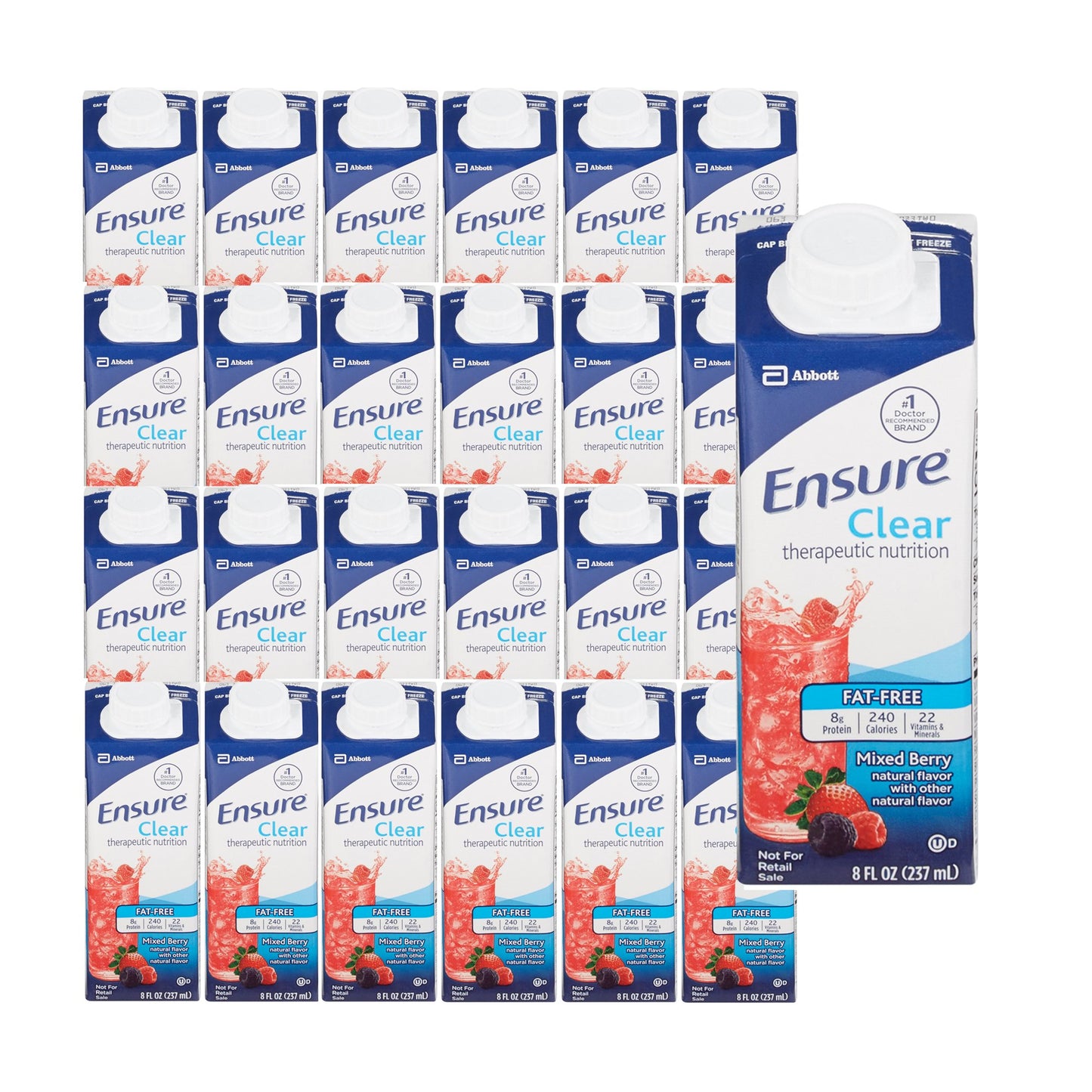 Ensure® Clear Therapeutic Nutrition Oral Supplement Mixed Berry Flavor Liquid 8 oz. Reclosable Carton (1048228_CS)